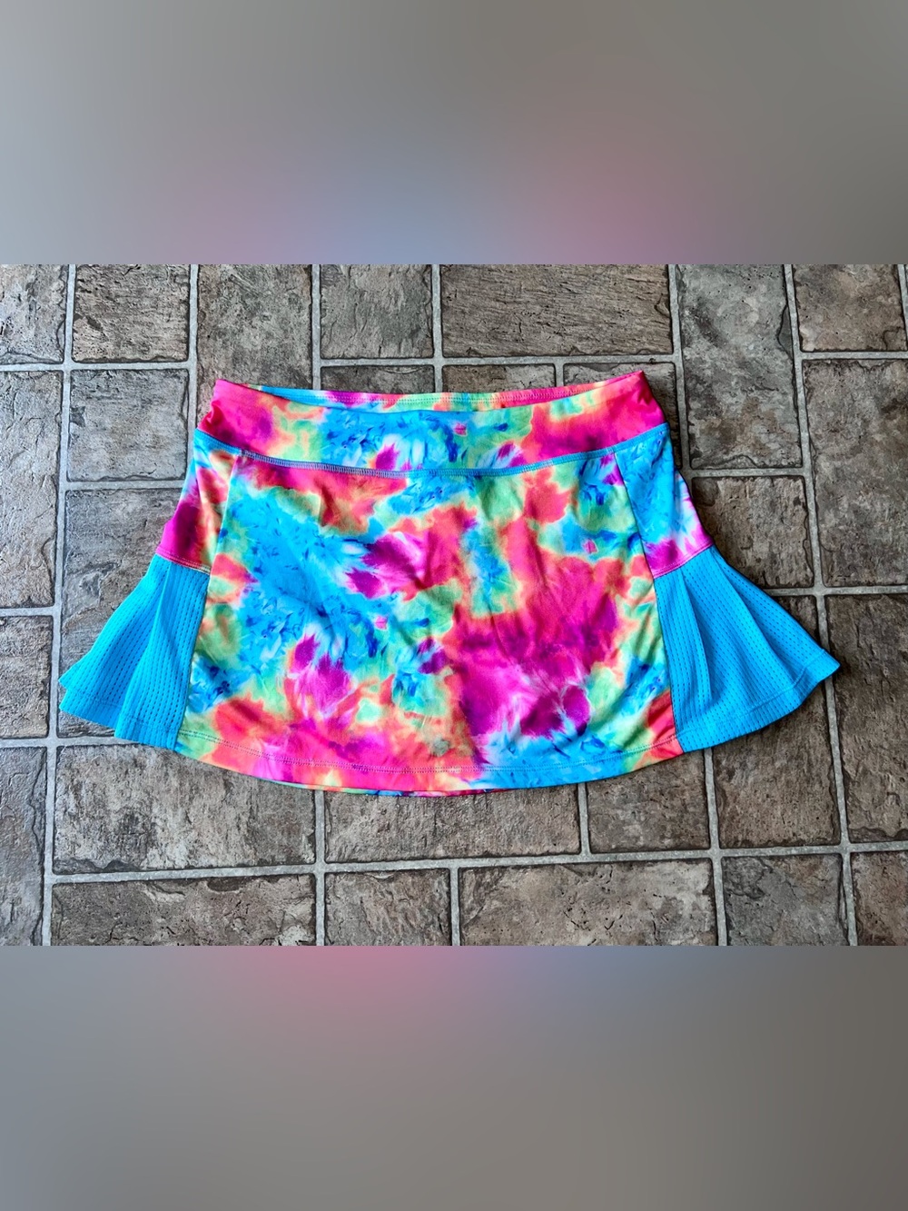 Girls C9 Bright Multicolor Tie-Dye Athletic Skirt XL